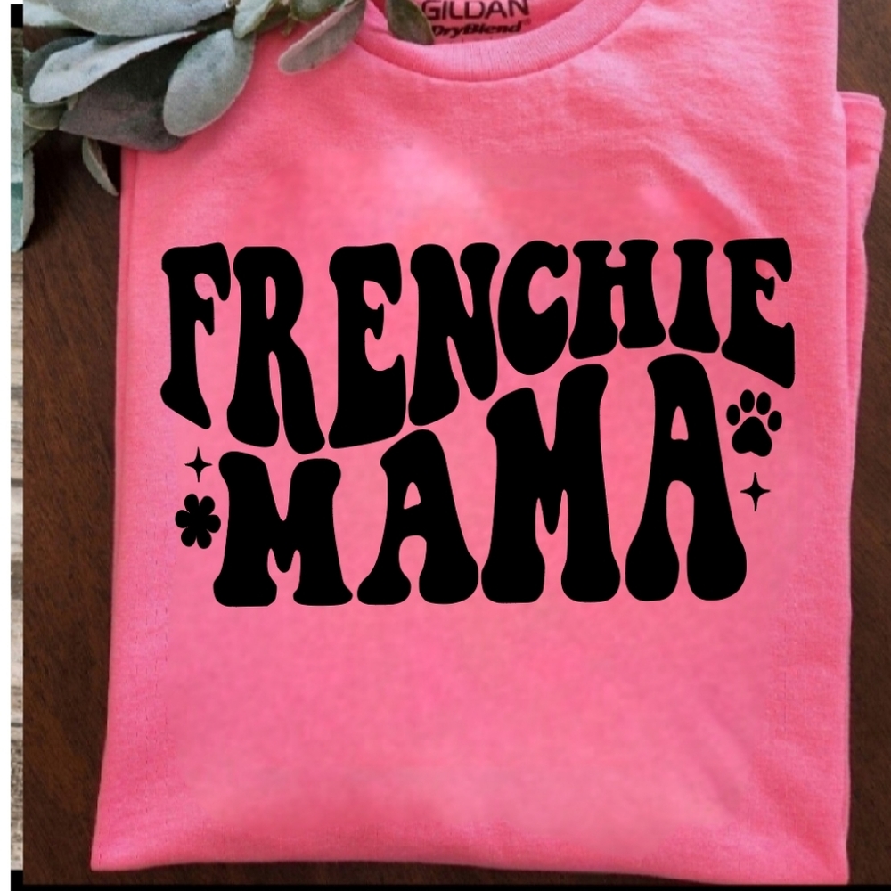 Frenchie mama shirt dog mom cute popular trending french bulldog retro pink